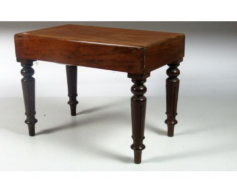An early Victorian mahogany Commode, raised on turned legs, 23 1/2"w. (1)