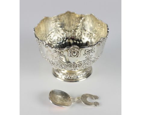 An attractive small Irish silver Sugar Bowl, decorated in the Adams style, Dublin c. 1930, approx. 6 1/2 ozs., and a heavy mo