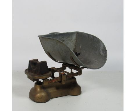 A W. & T. Avery Limited 28lb Weighing Scales, together with scope and weights. (1)