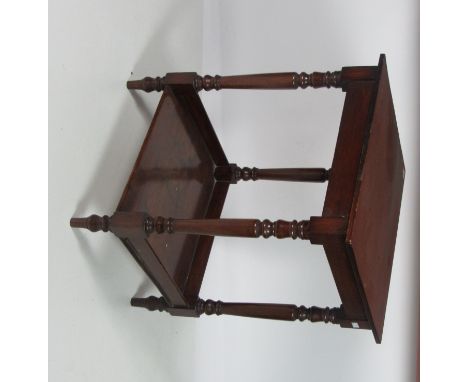 A small mahogany Side Table, with underneath shelf, on turned supports, altered. (1)