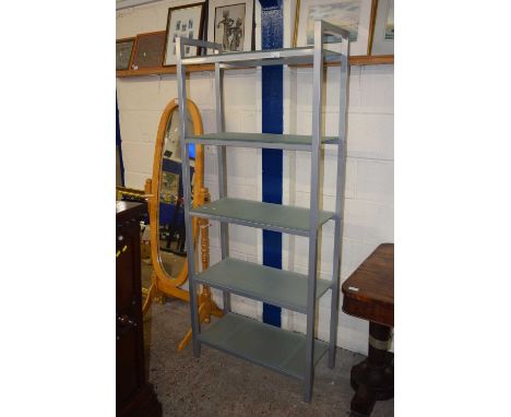 Metal and frosted glass shelf unit