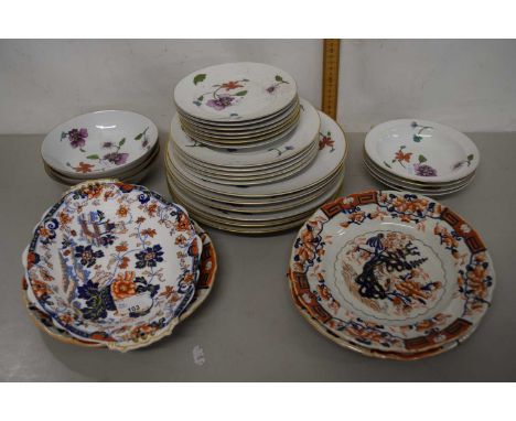 Quantity of Royal Worcester Astley dinner wares together with further Masons iron stone plates
