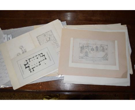 Various ephemera relating to Norfolk Churches, including floor plans [St George, Tombland]; copies of mural paintings [Stow B