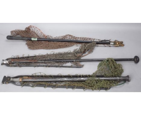 A VINTAGE HARDY BROTHERS TROUT LANDING NETS (3)And one made in GB, probably Scottish. Both Hardy nets are folding, one light 