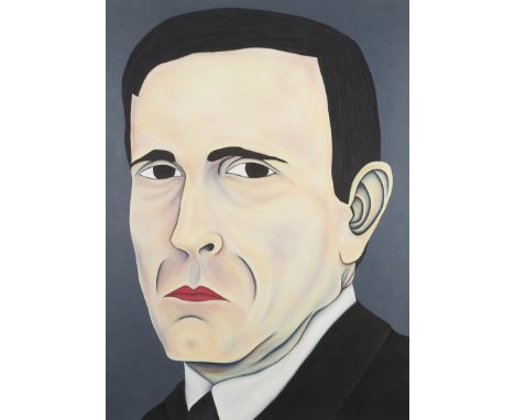 Tilly Woodward (American, 20th/21st c). Pastel on paper portrait titled "U.S. Attorney Rudy Guiliani" depicting a portrait of