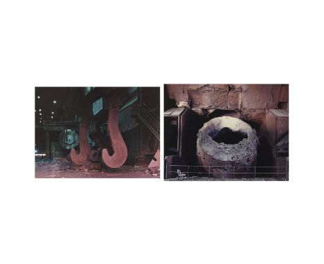 Patricia Bazelon (American, 1933-1995). Group of two photographs of industrial equipment titled "Mixing Vessel on Changing Pl