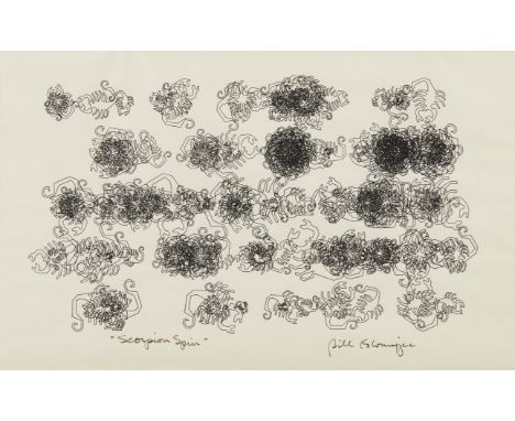 Dr. Bill Kolomyjec (American, 20th/21st c). Algorithmic or generative computer art print titled "Scorpion Spin" depicting an 