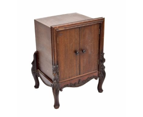 Columbia Selector mahogany record cabinet, with forty-five push button selectors, circa 1910, 27" high, 18.5" wide, 15" deep;