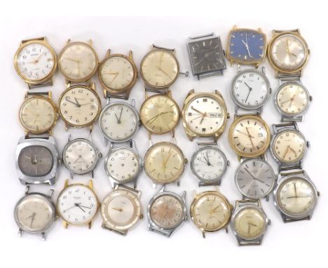 Quantity of gold plated and stainless steel gentleman's wristwatches for repair to include Timex, Rotary and Sekonda (29)