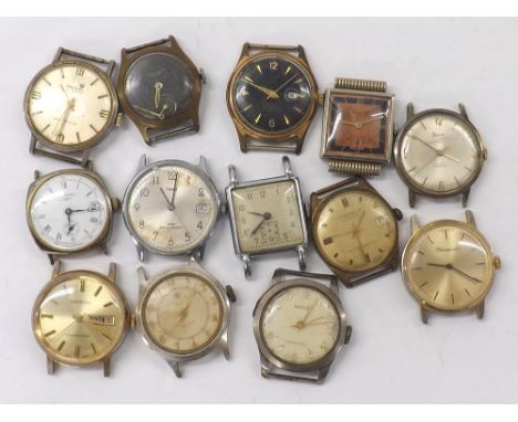 Thirteen gold plated and stainless steel gentlemen's wristwatches to include Rotary, Rolland, Timex, Wagner, Ingersoll, Kienz