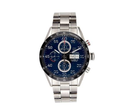  Tag Heuer, Carrera, ref. CV2A10, a stainless steel bracelet wristwatch,   no. EWC8908, circa 2011, automatic chronograph mov