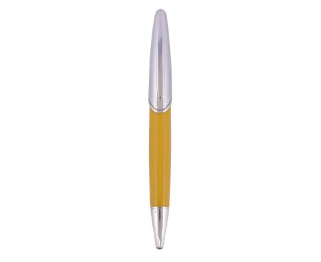  Montegrappa, Ferrari, a limited edition yellow rollerball pen,   no.216/250, the yellow barrel with silver trim and a silver