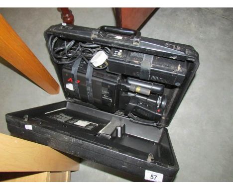 A cased video camera