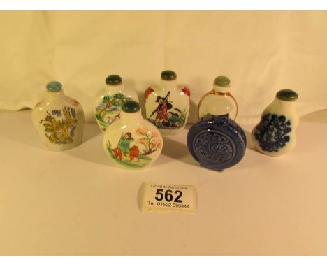 7 Chinese ceramic snuff/perfume bottles