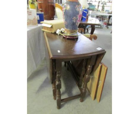 An oak gate leg table