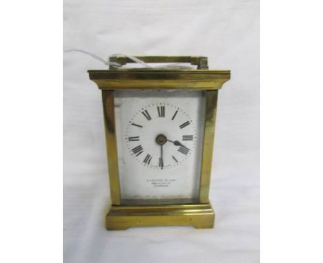A brass carriage clock