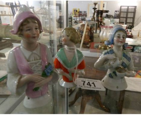 3 19th century pin cushion ladies