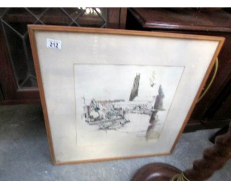 A framed and glazed working sketch 'Icarus over Boston', signed McGregory