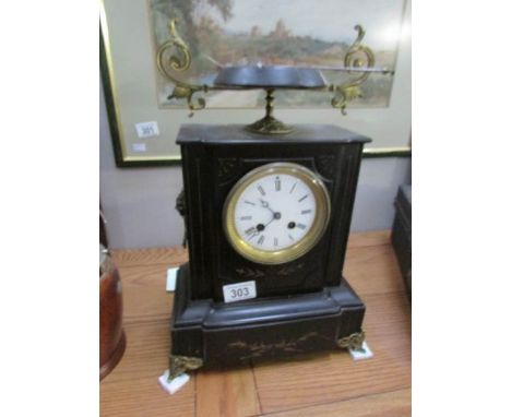 A marble mantel clock