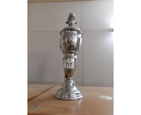 An art deco chrome plated lamp base
