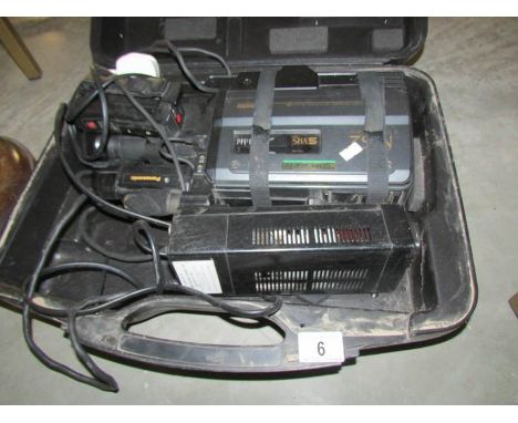 A cased professional VHS Panasonic video camera