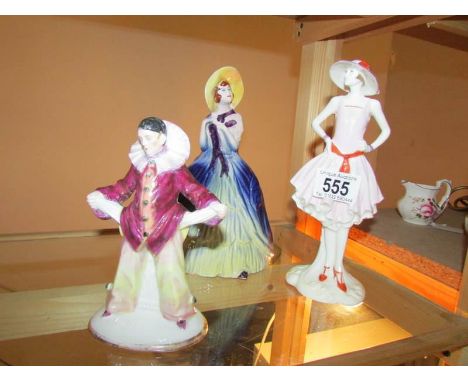 3 figurines including Royal Worcester Minnie 1929