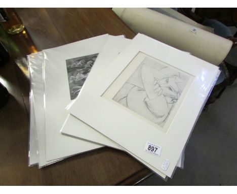 6 Henri Matisse black and white plates circa 1930 and 3 Henry Moore shelter sketch pritns circa 1945