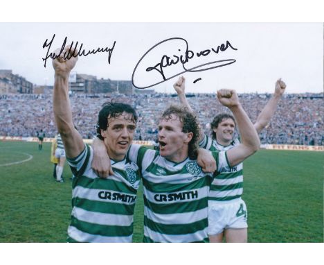 Football Autographed CELTIC 12 x 8 photo : Col, depicting a wonderful image showing Celtic goal scorers FRANK McGARVEY and DA