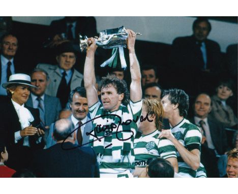 Football Autographed DAVIE PROVAN 12 x 8 photo : Col, depicting a wonderful image showing Celtic winger DAVIE PROVAN holding 