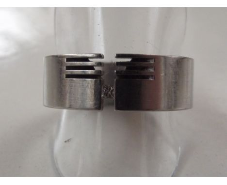 Diamond and titanium gents ring 