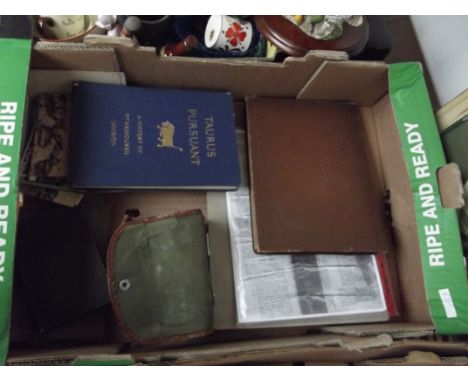 Box of books, photographs, camera etc 