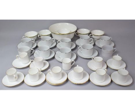 A Collection of Various Gilt and White Coffee Wares to comprise Collection of Queens China Coffee Cans and Saucers, Royal Wor