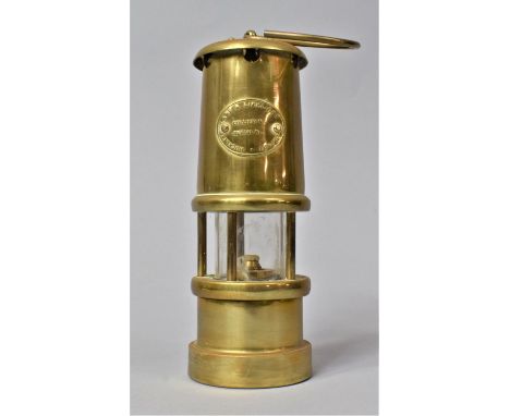 A Modern Brass Model of a Miner's Safety Lamp, 18cm high 
