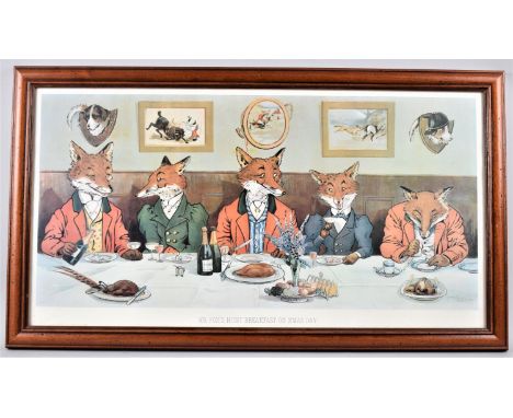 A Framed Sporting Print, "Mr Fox's Hunt Breakfast on Xmas Day", 63x33cm 