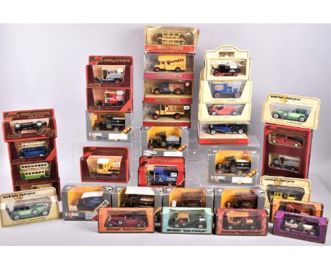 A Collection of Thirty-five Matchbox and Corgi Vintage Lorries and Cars, All Boxed 