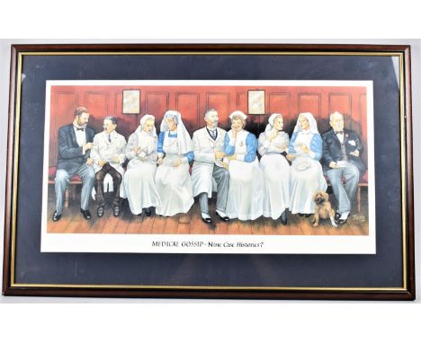 A Framed Jedd Print, "Medical Gossip - Nine Case Histories?", 55x29cm 