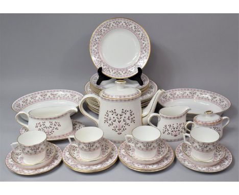 A Collection of Royal Crown Derby Britney Pattern Dinner and Tea Service to comprise Eight Large Plates, Six Small plate, Six