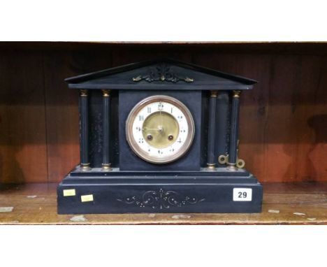 Slate mantle clock