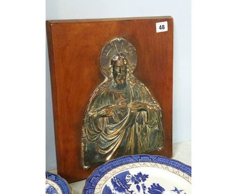 Plated relief portrait of Christ 