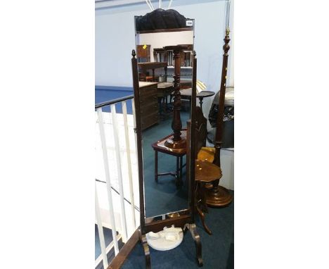 Cheval mirror, lamp etc.