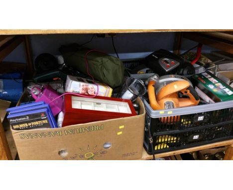 Shelf of assorted tools etc.