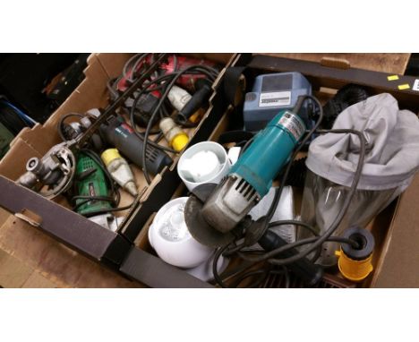 2 Boxes assorted power tools