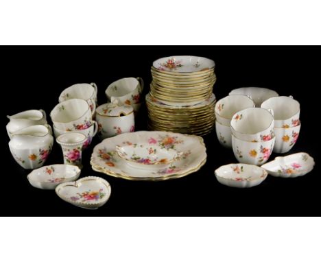 A quantity of Royal Crown Derby Derby Posies pattern tea ware, to include cups, saucers, cake plates, preserve jar and cover,