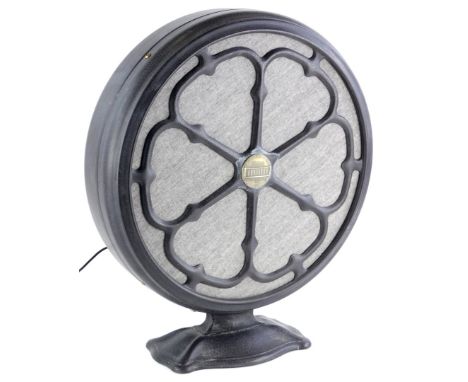 A Flat Iron vintage style bluetooth speaker, model E serial number 713712, 39cm diameter.