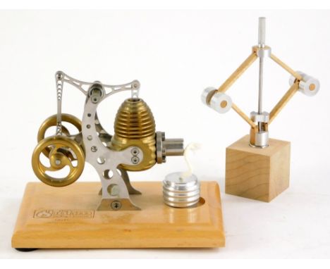 A Bohm German brass and steel static engine, stamped HB11, etc.