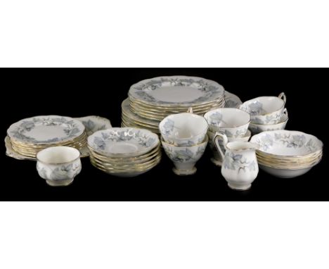 A Royal Albert silver Maple pattern part tea and dinner service, to include dinner plates, side plates, etc.