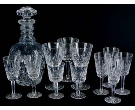 A quantity of cut glass, to include a decanter and stopper, and various Waterford glasses.