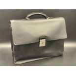 LOUIS VUITTON, Robusto, black leather and brushed metal finish briefcase.