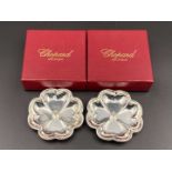 CHOPARD, a pair of .925 silver, quatrefoil pin dishes&nbsp;