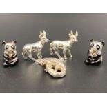LINKS OF LONDON, five various cast silver animal models